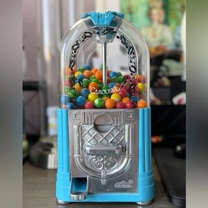 Juke Box Style Turquoise Blue Carousel Gumball Machine